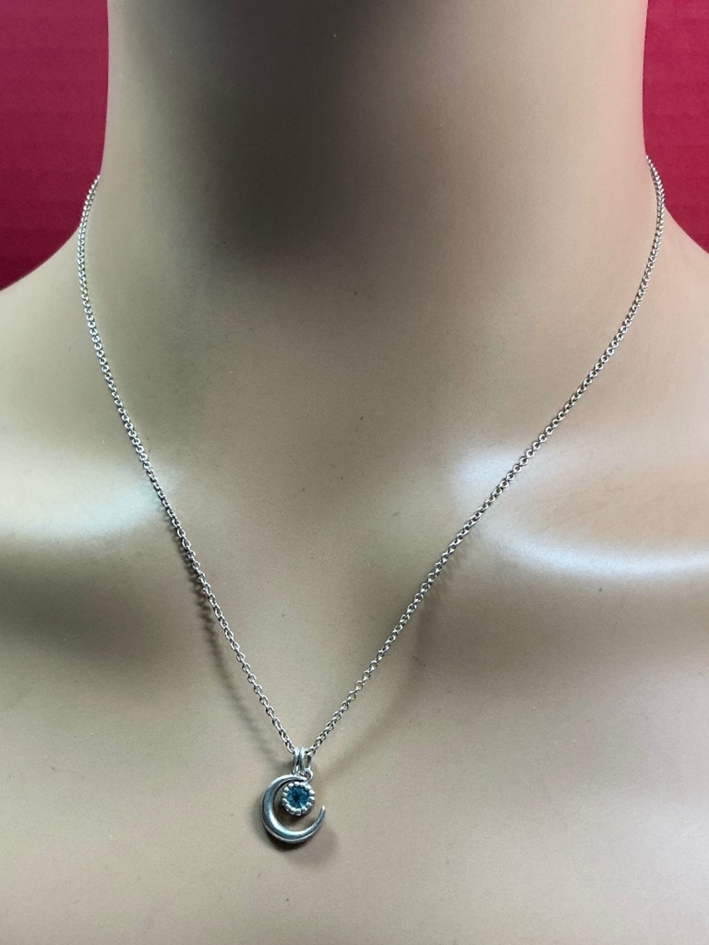 Sterling Silver BOMA Celestial Moon 🌙 Pendant Necklace. 16.5, 17.5, 18.5”